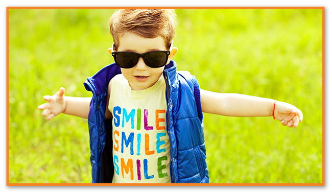 Cool Kid with Glasses at Montclair Pediatric Dental Near Bloomfield