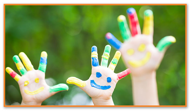 Painted Hands at Montclair Pediatric Dental Care Near Clifton